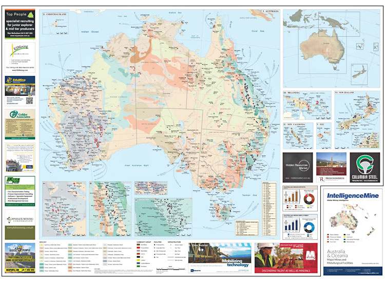 Australia and Oceania Mining Map