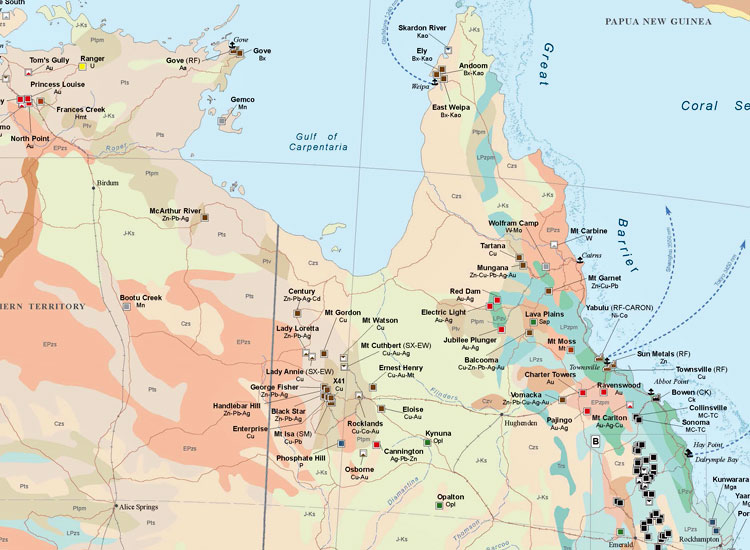 Australia and Oceania Mining Map