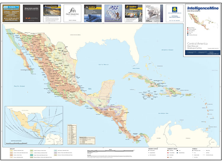 Central America Mining Map