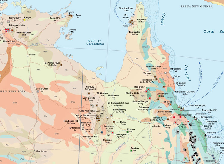Major Mines and Metallurgical Facilities of Australia and Oceania