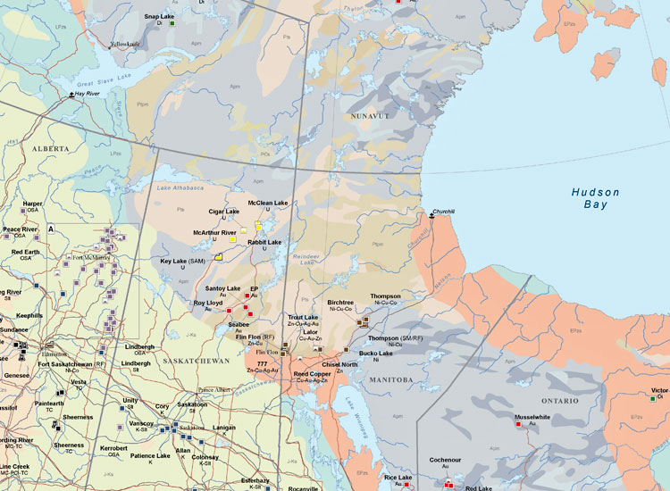 Major Mines and Metallurgical Facilities of Canada